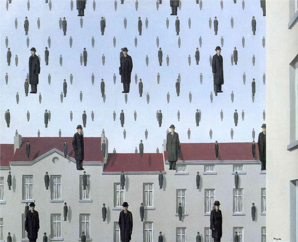 Photo:  Rene Magritte,Golconde,1953